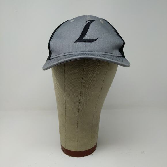 Port Authority Youth Boys Embroidered L Snapback Mesh Back Hat Gray Black - Picture 2 of 12